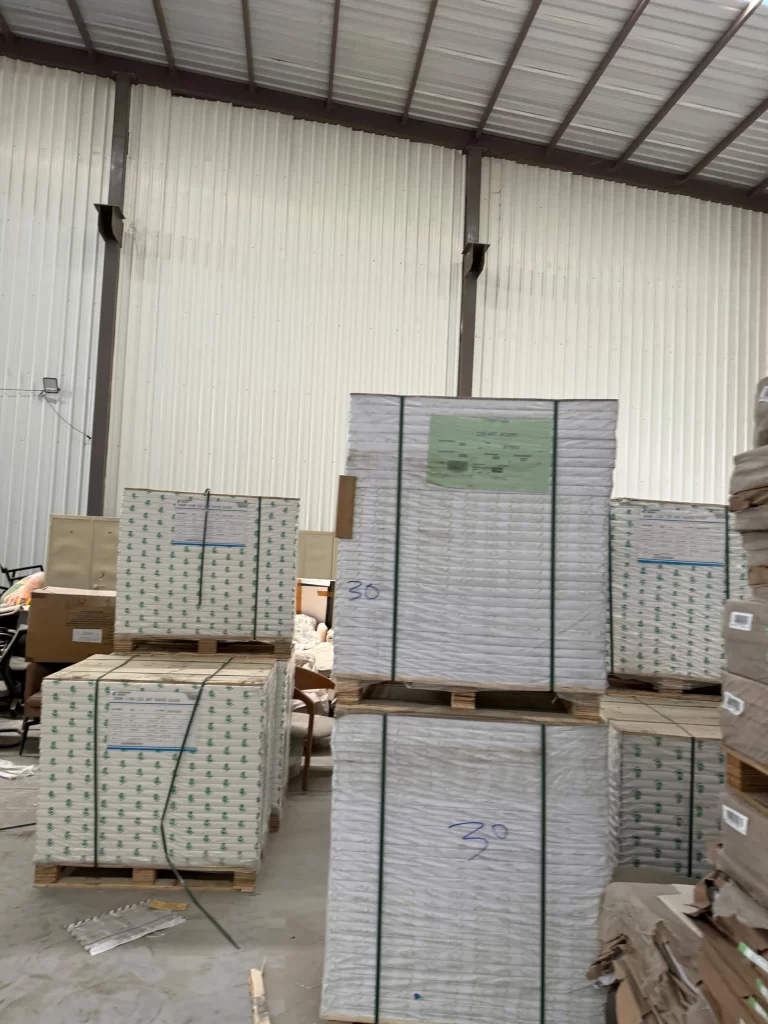 Cut and packed paper sheets ready for dispatch